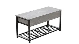 Банкетка з ящиком Ferrum-decor Дрейк 1 550x1000x400 метал Чорний ДСП Бетон 16 мм (FRD-103051) - мініатюра 2
