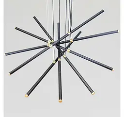 Велика підвісна LED-люстра Artlight L445/6BK+GD 150 Вт, 3 режими, чорно-золота, висота до 105 см, від 30-40 м² - мініатюра 6