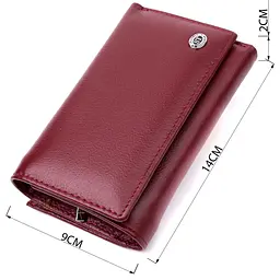 Симпатичний жіночий гаманець у три складання з натуральної шкіри ST Leather 19470 бордовий - мініатюра 6
