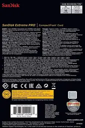 Карта пам'яті SanDisk CompactFlash 64GB Extreme Pro R-160MB/s [SDCFXPS-064G-X46] [100469] - мініатюра 5