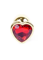 Анальна пробка Jewellery Gold Heart Plug червона - мініатюра 2