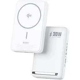 Зовнішній акумулятор Wiwu Magnetic Wi-P031 10000mAh White [125058] - мініатюра 2
