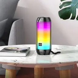 Колонка портативна Borofone BR25 Crazy sound colorful luminous BT speaker чорний - мініатюра 3