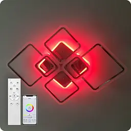 Люстра світлодіодна 517 Light 3color з пультом 150Вт Хром (01553) - мініатюра 5