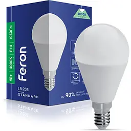 Світлодіодна лампа Feron LB-205 P45  230V 9W  E14 4000K (40177) - мініатюра 2