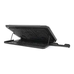 Підставка під ноутбук IceCoorel K15, 10-17", 4*100mm 1400±10% RPM, корпус пластик+алюміній, 2xUSB 2.0 + підставка для мобільного телефону, 420x300x28mm, RGB, Box, Q10 - мініатюра 3
