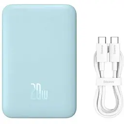 Портативна батарея Baseus Magnetic Mini Wireless Fast Charge Power Bank 10000 mAh 20W PPCX030003 Blue - мініатюра 4