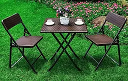 Садовий набір Spring Fun RATTAN BROWN стіл 61.5 см + 2 крісла для тераси - мініатюра 2