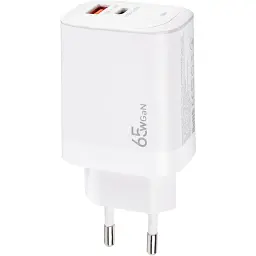 Зарядний пристрій XoKo 1xUSB-C PD65W + 1xUSB QC3.0 GaN white (XK-QC-620) - мініатюра 7