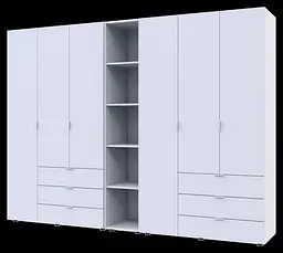 Комплект Doros Гелар з Етажеркою Білий 3+3 ДСП 270.6х49.5х203.4 (42005036) - мініатюра 1