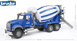 Бетоновоз Bruder Mack Granite, 67 см, синий (02814) - мініатюра 4