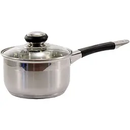 Ківш з нержавіючої сталі Zauberg з кришкою 1.9 л круглий (ZB-1.9 CSB BLACK)
