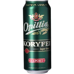 Пиво Опілля Koryfei Export, світле, фільтроване, 4.2% 0.5 л з/б
