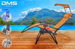 Розкладне садове крісло шезлонг DMS GLS-120B Black - мініатюра 3