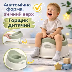 Горщик дитячий для немовлят з знімним контейнером та спинкою зелений (EL) - мініатюра 3