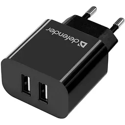 Зарядний пристрій 2xUSB 12W 2.1A UPC-21 +кабель microUSB, чорний Defender (83581) - мініатюра 5