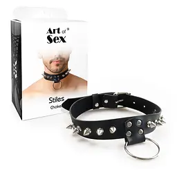 Чоловічий чокер із шипами Art of Sex - Stiles Leather and Spikes Art of Sex SO9979 99707 - мініатюра 2