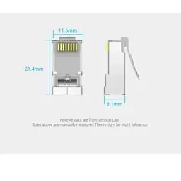 Конектор RJ45 FTP Cat.6 Modular 10 шт. Vention (IDFR0-10) - мініатюра 7
