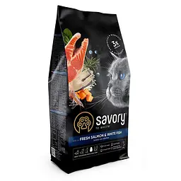 Сухий корм для довгошерстих котів Savory 2 кг (лосось)