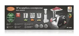 Електрична м'ясорубка для м'яса томатів BITEK BT-3400 3500Вт побутова електром'ясорубка для дому Чорна - мініатюра 4