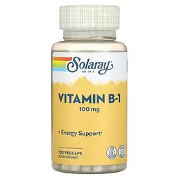 Тиамин (B-1) Vitamin B-1 100 mg 100 капсул Solaray vit0004854