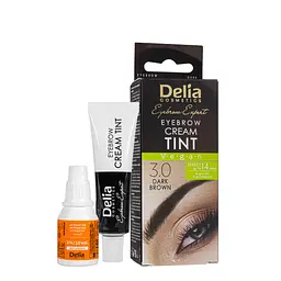 Крем-фарба для брів без аміаку з олією аргани Delia cosmetics Color Cream , тон 3.0 Темно-коричнева
