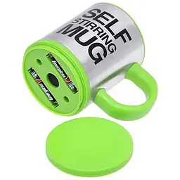 Чашка кухоль мішалка автоматична з вентилятором 400мл Self Stirring Mug зелена - мініатюра 3