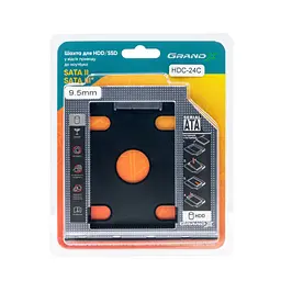 Фрейм-перехідник Grand-X HDD 2,5'' SATA2/SATA3 Slim 9,5mm (HDC-24С) - мініатюра 3