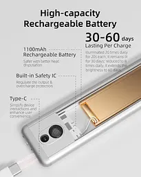 Кухонні світильники EZVALO під шафою, 5 шт. 5300K затемнюваних бездротових ламп із датчиком руху - мініатюра 3