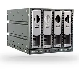 Зовнішня кишеня Chieftec SST-3141SAS 3x5.25" - 4x3.5" HDDs Hot-Swap Aluminium (SST-3141SAS)