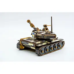 Дерев'яний 3D конструктор Танк 162-0074, 162 деталі - мініатюра 3