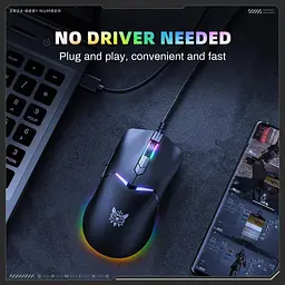 Комп'ютерна мишка Onikuma ігрова CW-95 з RGB підсвіткою для ПК 6400 DPI дротова USB для комп’ютера та ноутбука - мініатюра 8