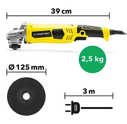 Кутова шліфмашина Trotec PAGS 11-125 + кейс (4440000006) - мініатюра 4