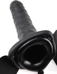 Порожнистий страпон з вібрацією Pipedream Fetish Fantasy Series, 20 см (чорний) - мініатюра 5