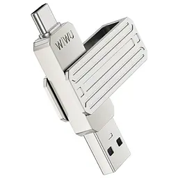 Флеш-накопичувач WIWU Wi-FD001 3in1 (USB-A/C/L) USB 3.0 — 32GB Silver