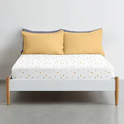 Простирадло Cosas на резинці 120х200 love cs1, білий (LoveStarGreyYellow_120x200x20) - мініатюра 2