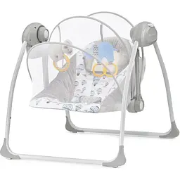 Крісло-гойдалка Kinderkraft Flo Mint сіре з блакитним (00-00158385) - мініатюра 2