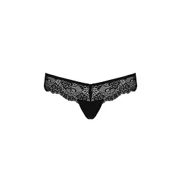 Мереживні трусики з атласним бантиком Naja Thong black - Passion L/XL - мініатюра 5