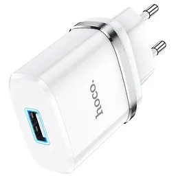 Мережевий зарядний пристрій Hoco N1, 12W 2.4 A з USB-роз'ємом і кабелем Type-C у комплекті білий - мініатюра 6