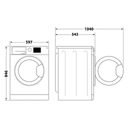 Whirlpool Сушильна машина Whirlpool тепловий насос, 7кг, A+++, 54,3см, дисплей, інвертор, люк чорний, білий - мініатюра 6