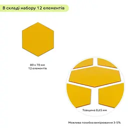 Дзеркальний декор Wall Sticker SW-00002515 акриловий самоклеючий 80х70 мм 12 шт. золото - мініатюра 3