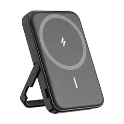 Магнітний Magsafe повербанк Anker A1618 5000 mAh для iPhone з підставкою для телефону чорний