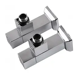 Набір кутових кранів Solomon LUX 8888-CUBE 1/2" з американкою Chrome 30412 - мініатюра 5