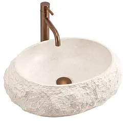 Умивальник Rea Mika накладний 50x38 см warm beige matt REA-U7347