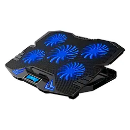 Підставка до ноутбука IceCoorel 10-15", 1*125mm 1400 RPM + 4*70mm 2500 RPM, 2*USB, 365x297x30mm, Blue (K5Bl) - мініатюра 1