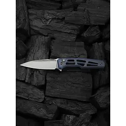 Ніж складаний туристичний Weknife Dressytak (8.6 см) Bohler M390 / Titanium синій - мініатюра 10