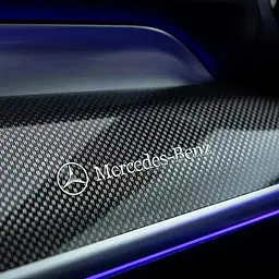 Наклейка з логотипом Mercedes метал, на клейкій стрічці 1шт (універсальна) - мініатюра 2