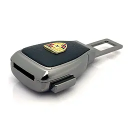Заглушка перехідник ременя безпеки з логотипом Porsche Темний хром 1 шт - мініатюра 6