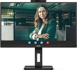 Монітор TFT 27 AOC Q27P3QW, QHD, IPS, 75Hz, 2xHDMI, DP, USB-hub, webcam, HAS, Pivot, колонки, чорний