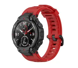 Силіконовий ремінець Primolux для смарт годинника Xiaomi Amazfit T-Rex A1918/T-Rex Pro A2013 Red - мініатюра 3